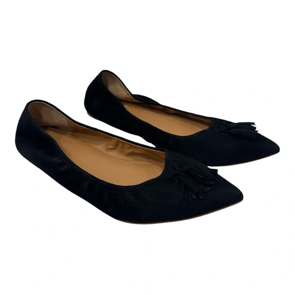 J. Crew Black Tassel Flats